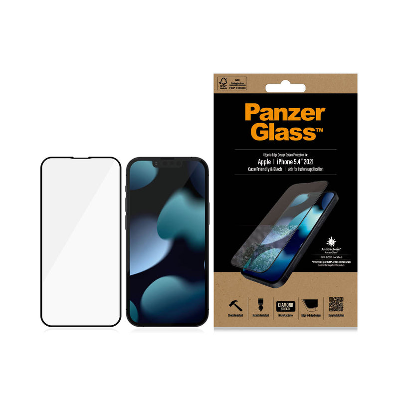 iPhone 13 Mini - PANZERGLASS® Screen Protector | CASE FRIENDLY & BLACK